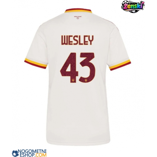 Ženski Nogometni dresi AS Roma Wesley Franca #43 Gostujoči 2026-27 Kratek Rokav